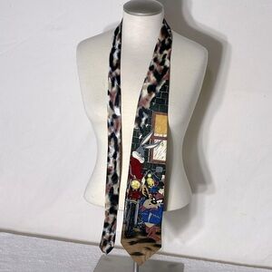 Vintage Looney Tunes Bugs Bunny Tweety Bird Tasmanian Devil Neck Tie